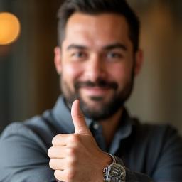 Customer Ethan giving thumbs up